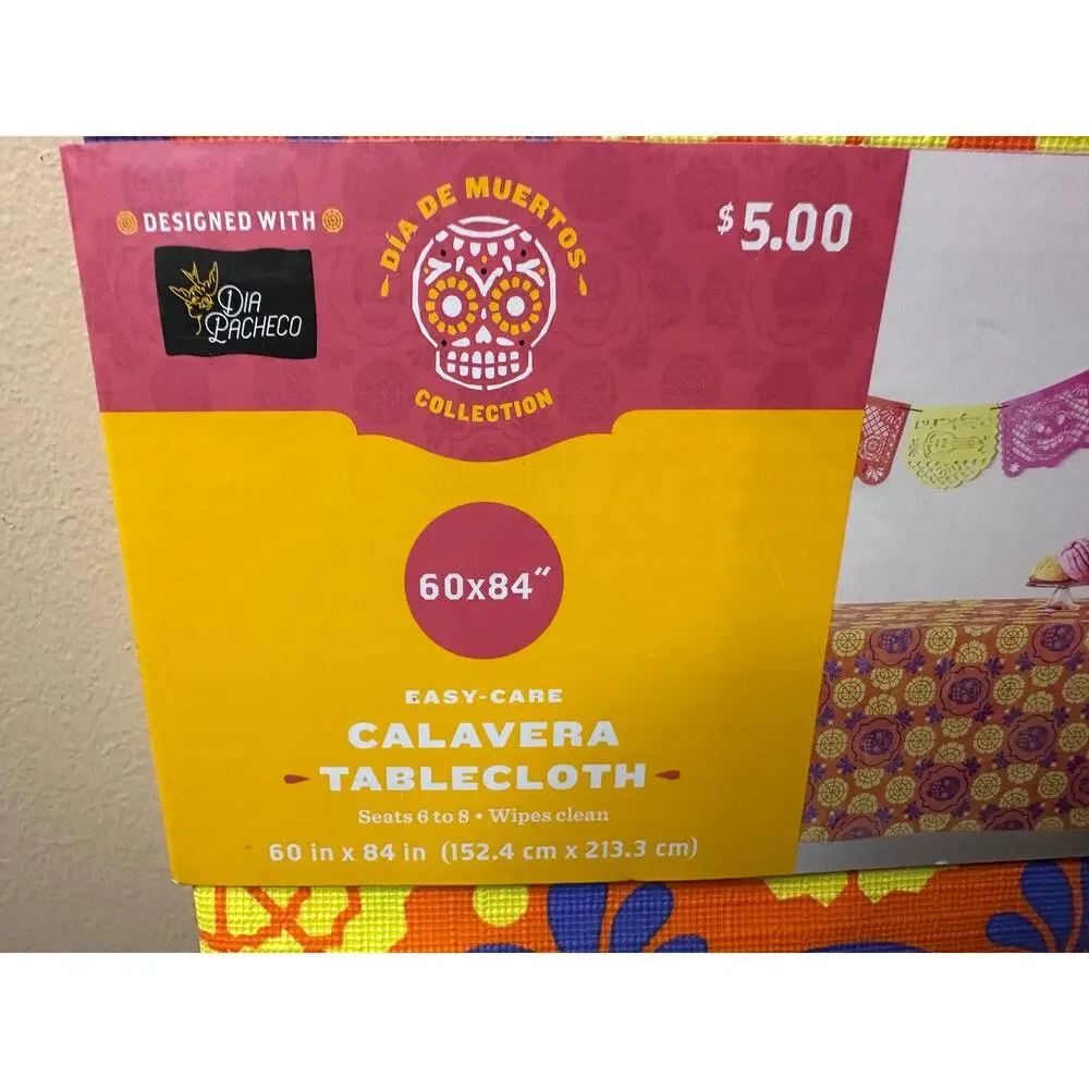 Target‎ Calavera Vinyl Tablecloth 60x84 Día de Muertos Sugar Skull NEW